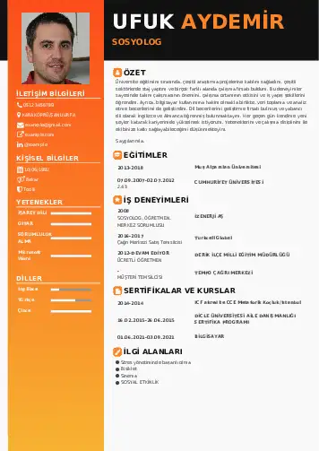 Sosyolog Cv Örnekleri cv indir